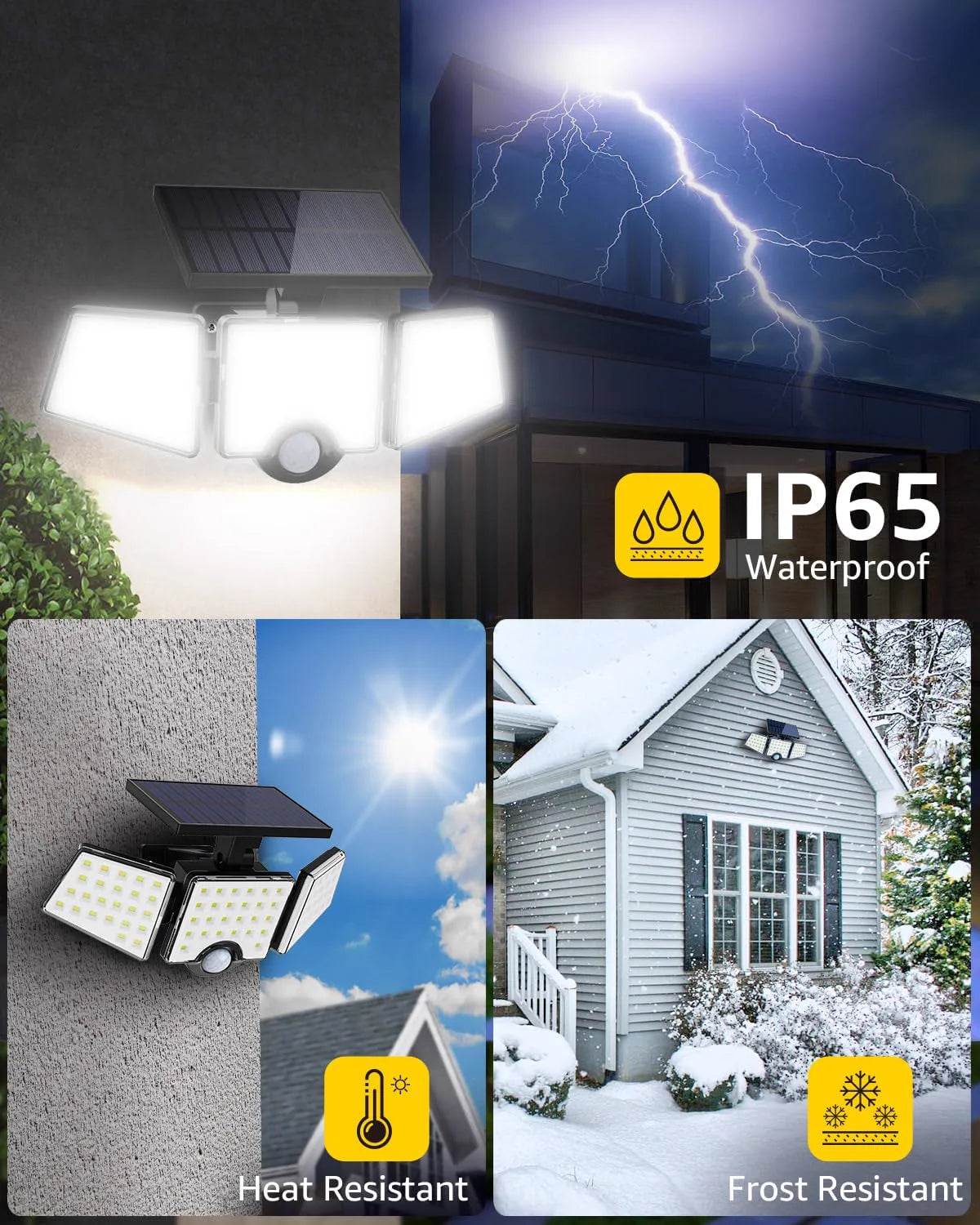 Projecteur solaire 3 têtes à détecteur de mouvement — photo 4 sur 5