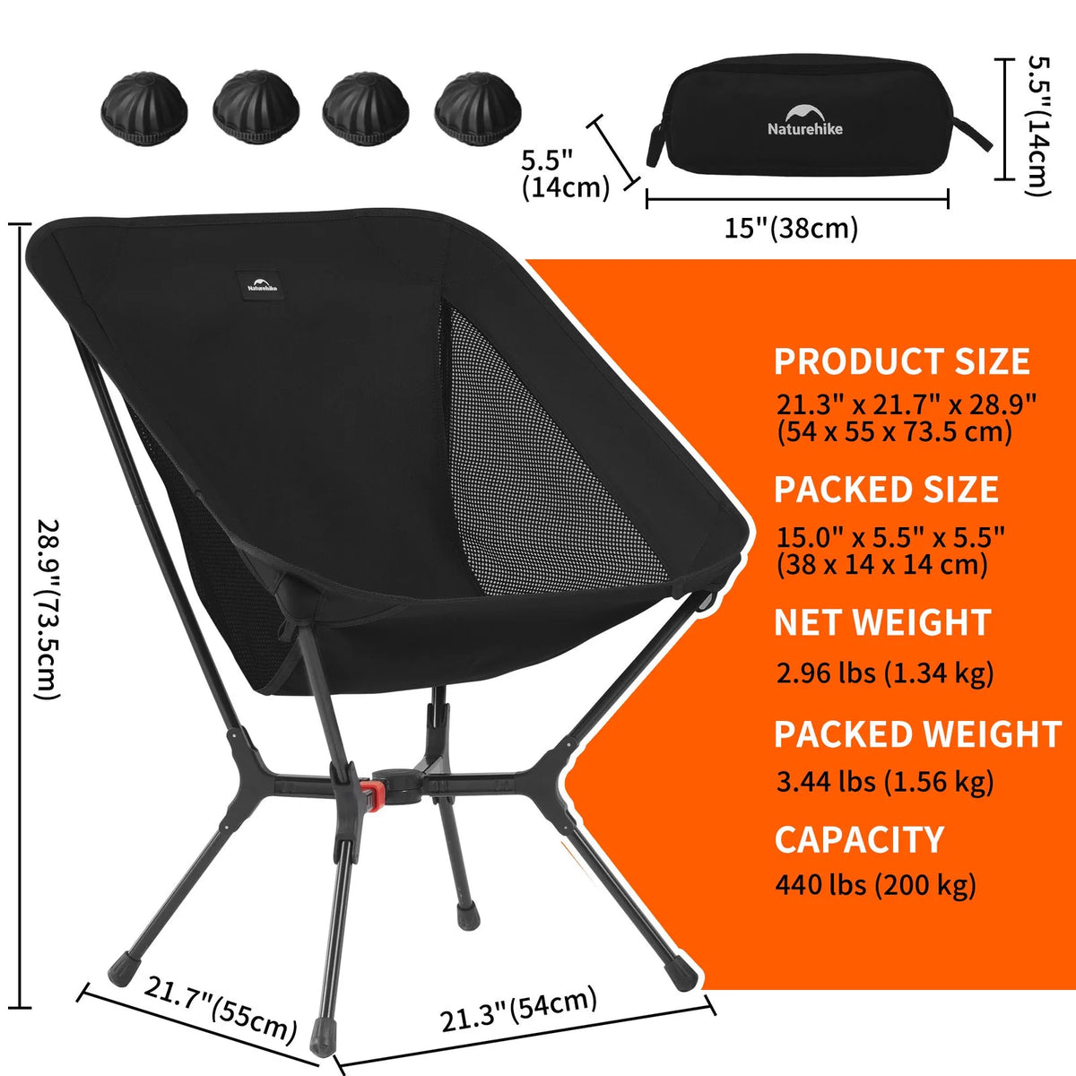 Chaise pliante ultralégère de camping — photo 5 sur 5