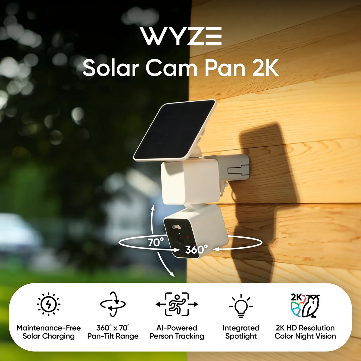 Caméra solaire Wi-Fi motorisée 2K — photo 4 sur 5