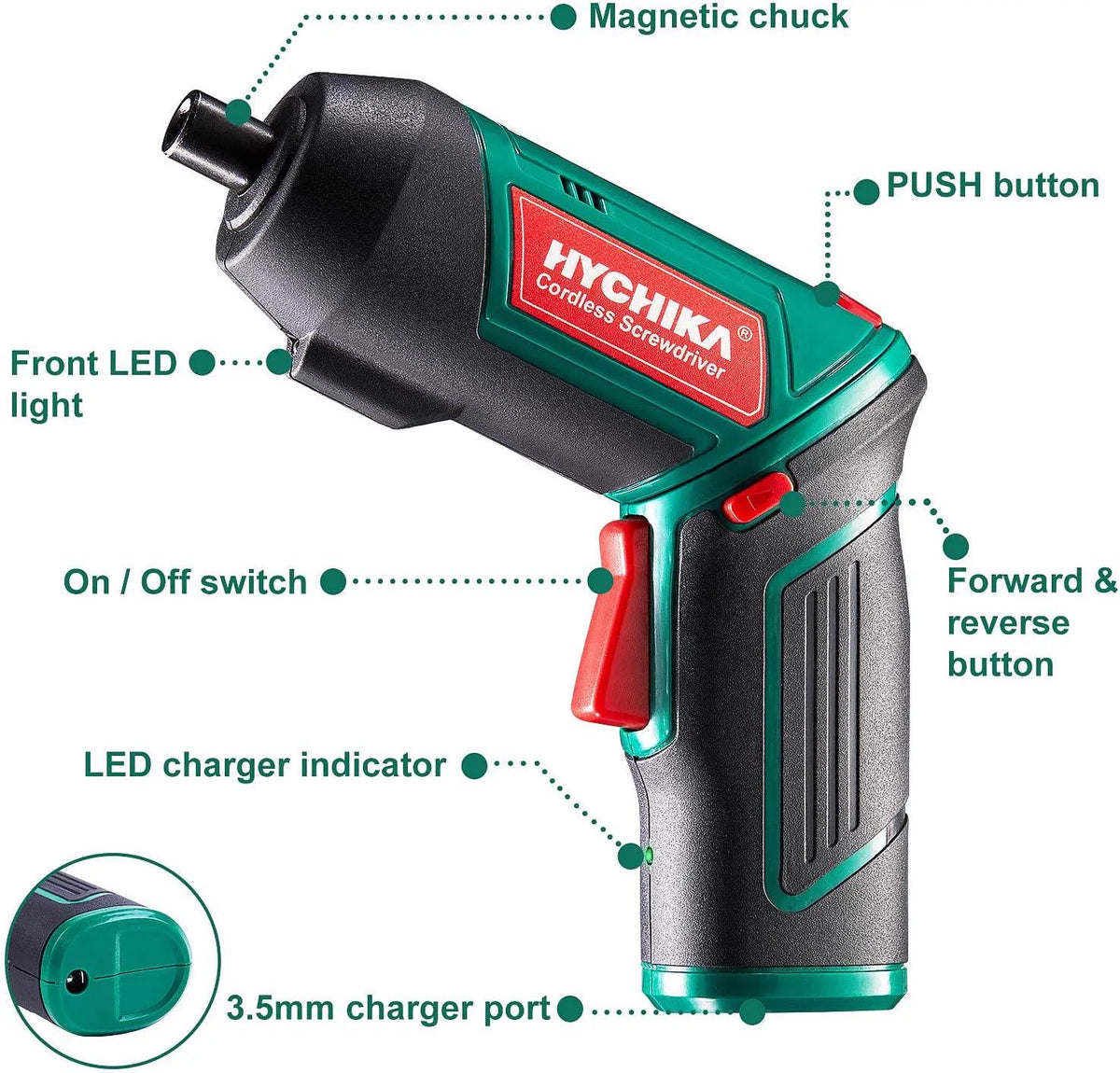 Visseuse électrique sans fil 3,6 V, coffret 20 accessoires — photo 2 sur 5